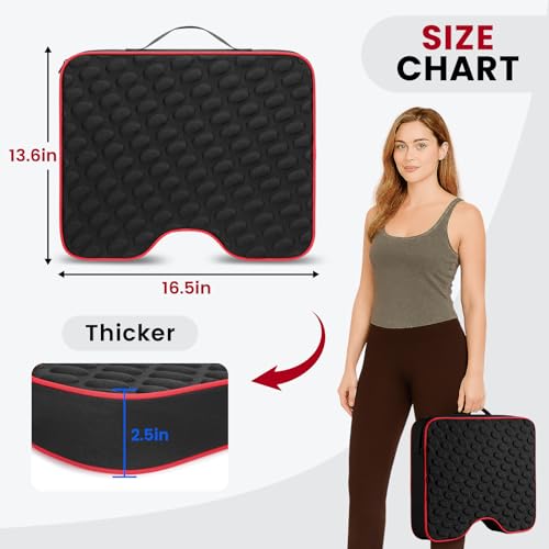 Stadium Seat Cushions - Portable Bleacher Cushions with 2.5" Extra Thick High-Density Foam and Massage Dots, Fashion Outdoor Seat Cushions for Sports Events, Travel, Camping, Chairs - 4 Pack - color: 4pack Black