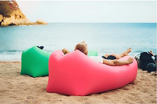 Inflatable Lounger Air Sofa Hammock, Inflatable Couch for Camping, Portable Waterproof Anti-Air Leaking Pouch Couch Air Chair for Outdoor, Beach, Hiking, Picnics, Music Festivals (Black) - color: Black