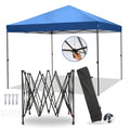 COBIZI Waterproof Stable Winterproof Pavilion with Bag with Wheels,Pop Up Folding Pavilion Party Tent,1 Person Install Sun Protection Garden Pavilion for Beach Wedding Camping - color: White, size: 8x8 ft (Without Sidewalls)