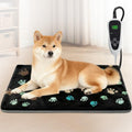 GOLOPET Puppy Heating Pad 28x18 in with Smart Thermostat Switch and Power Line Protection Tube,Obtained MET and UL Dual Certification,Waterproof Pet Heating Pad for Dogs with Plush Fabric Cover-Black - size: 28.0"L x 18.0"W x 0.5"Th