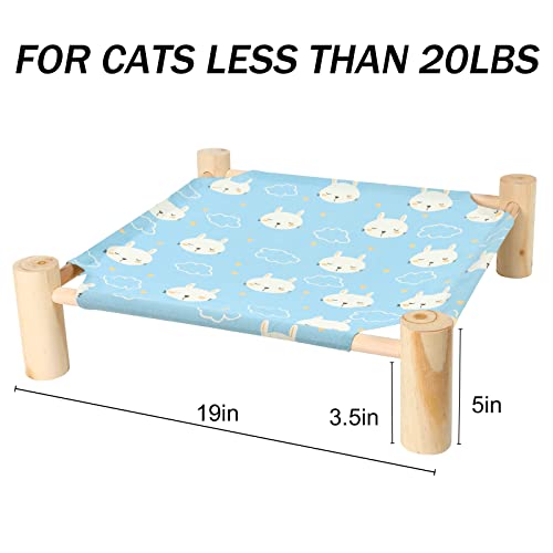Patas Lague Cat and Dog Hammock Bed for Small Dogs, Brethable Wooden Cat Pet Rabbit Elevated Cooling Outdoor Bed Cots Furniture for Summer Rabbits - color: Rabbit