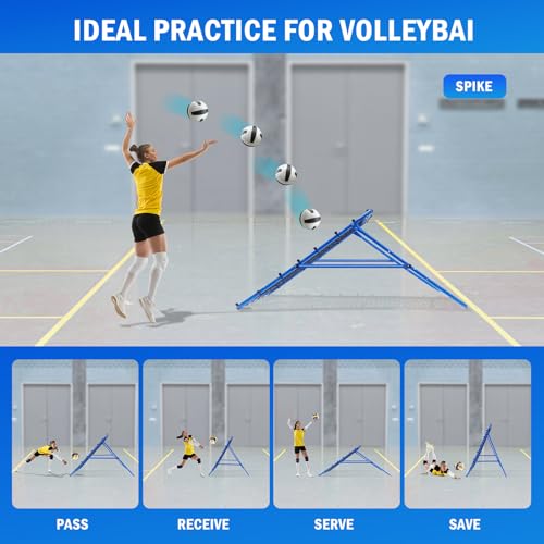Volleyball Lacrosse Rebound Net Pro, WINTHAI Lacrosse Rebounder for Backyard, 7x4FT/6x4FT/4x4FT Bounce Back Net with Target Strike Zone, Easy Quick Setup, Volleyball Baseball Softball Soccer Training - size: 4ftx4ft