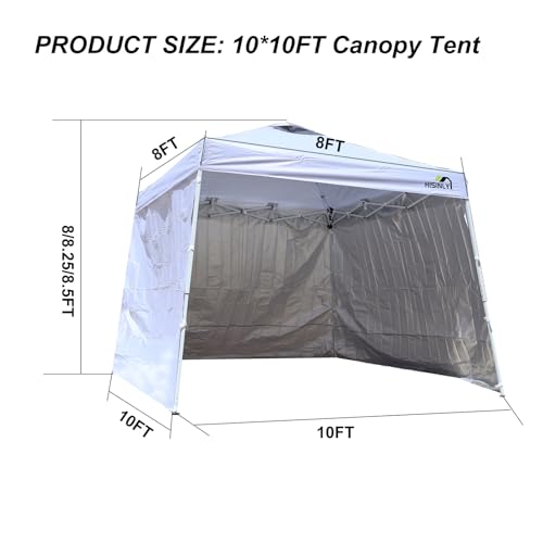 8x10 Slant Leg Pop Up Canopy Tent White Portable Heavy Duty Waterproof Vented Roof Easy Setup for Patio Outdoor Market Event - White - color: White - Slant Leg