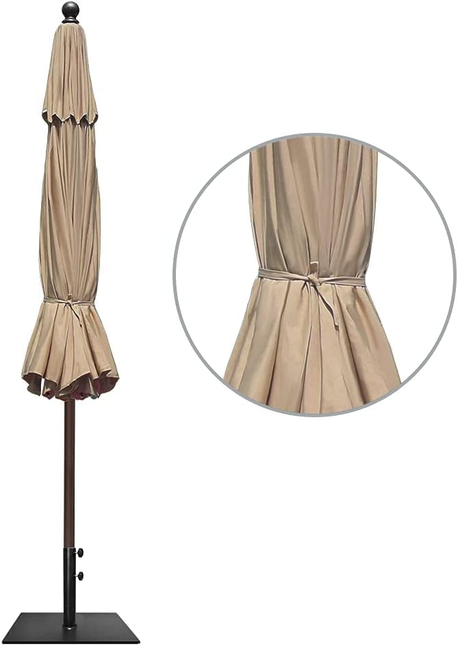 EliteShade USA 10-Year-Non-Fading 11Ft Market Umbrella Patio Outdoor Cylinder Auto Push-up Table Umbrella with Ventilation, Heather Beige - color: Heather Beige, style: 11ft