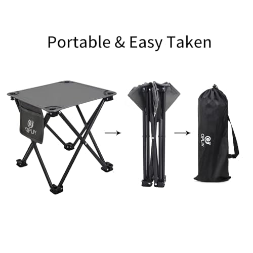 Opliy Camping Stool 2 Pack,13.5 Inch Portable Folding Stool for Outdoor Gardening and Beach Hiking Fishing,Foot Stool with Carry Bag (Gray) - color: Grey