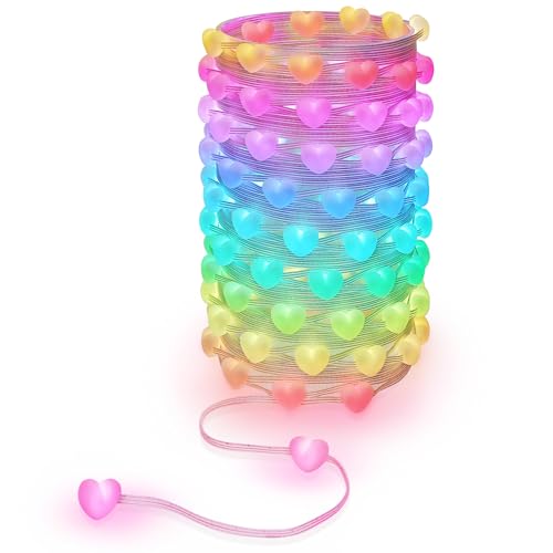 66ft Heart String Lights Valentines Day Decorations, 133 LED RGB Color Changing String Fairy Lights, 200+ Scene Modes for Christmas Valentines Day Decor Bedroom Backdrop Indoor Outdoor - size: Heart - 66ft