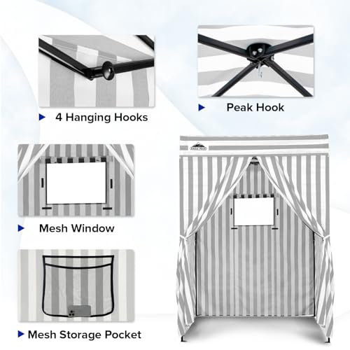EAGLE PEAK Flex Compact 5x5 Pop-up Canopy Changing Room, Portable Privacy Dressing Room for Indoor Fashion Photoshoots, Camping, or Pool, Gray/White - color: Gray/White, size: 5x5 ft