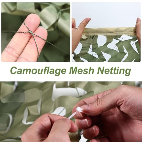 Camo Netting Camouflage Netting 6.5ft×10ft,10ft×10ft, 20ft×20ft,with Mesh Backing, Hunting Blind Nets, Sunshade Canopy, Army Tarp Fence Net for Party Decoration, Photograph and Car Cover - color: 5 Color Woodland, size: 20ftx20ft