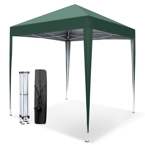 VINGLI 6.5x6.5 Pop Up Canopy Tent, Outdoor Tent Canopies Foldable Portable Canopies for Camping, Patio, Parties, EZ Up Gazebo Canopy with Carry Bag (Green) - color: Green, size: 6.5x6.5