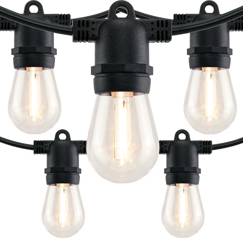 LED Patio String Lights, 35ft 18 Lights Adapter Powered, E26 Socket with S14 Bulbs Weatherproof Outdoor Bistro Lights (18 Lights - Adapter) - color: 18 Lights - Adapter