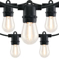 LED Patio String Lights, 35ft 18 Lights Adapter Powered, E26 Socket with S14 Bulbs Weatherproof Outdoor Bistro Lights (18 Lights - Adapter) - color: 18 Lights - Adapter