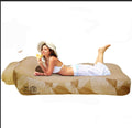Inflatable Camping Couch, Portable Blow Up Sofa Air Sofa Lounger for Backyard Beach Traveling Camping Picnics & Music Festivals (Khaki Feathers)