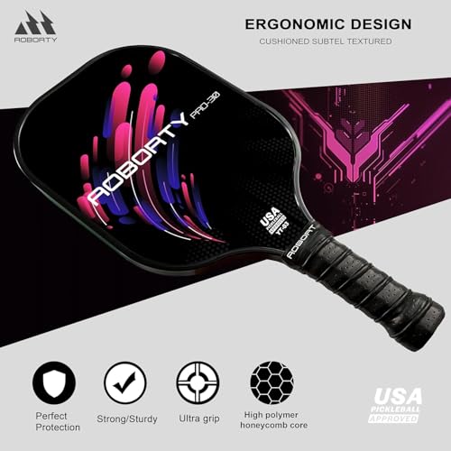 AOBORTY Pickleball Paddles 4 Pack - USAPA Light Graphite Premium Rackets Fiber Face & Polymer Honeycomb Core Pickleball Set with 4 Outdoor Indoor Balls Including Portable Carry Bag - color: Phoenix Tail