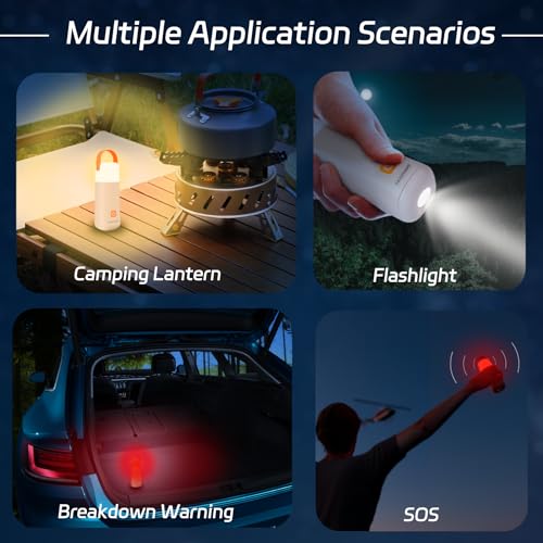 Camping Lantern, 350 Hours Running Time Rechargeable Lantern, 3200mAh Lantern Flashlight with 4 Modes, Waterproof Tent Light for Hiking, Emergency, Power Outages (Yellow 1PK) - style: Yellow