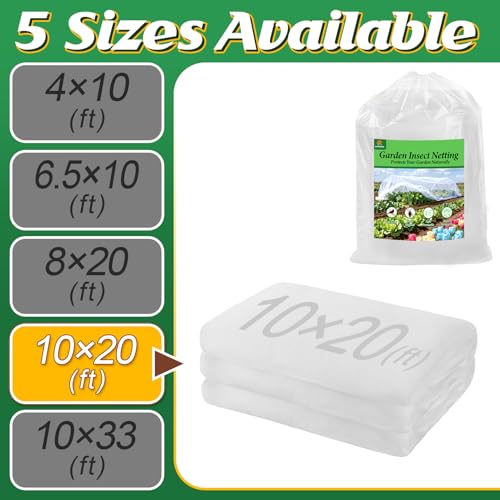 10x20ft Large Garden Netting - Ultra Fine Mesh Plant Covers to Keep Small Animals Pest Out, Bird Barrier for Protecting Vegetables Fruits Flowers Raised Beds (Without Support Pole) - size: 10 x 20 ft
