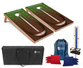 Tailgating Pros Cornhole Boards - 4'x2' Regulation Boards w/Carrying Case, Score Keeper, & Set of 8 Corn Filled Bags w/Tote - size: 4'x2' Boards, style: Football