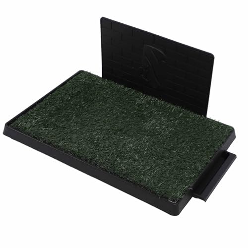 Zerodis Dog Grass Patch Potty, Artificial Reusable Washable Training Dog Grass Bathroom Turf with Pee Baffle and Tray for Small Medium Large Dogs (Large Size with Baffle) - size: Large Size with Baffle