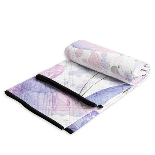 Outdoor Picnic Blanket,Portable Sandproof Waterproof Picnic Mat,Pink Butterfly Printed Camping Beach Mat for Sand and Wet Grass Hiking (Pink Butterfly S) - color: Purple Pink Butterfly, size: Standard - 59"x78"