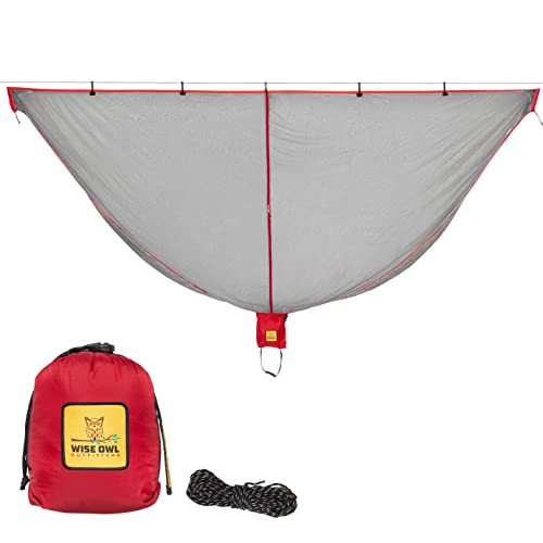 Wise Owl Outfitters Hammock Bug Net – Mosquito Net for Hammock, Lightweight Bug Netting for Camping, Hiking, Backpacking, Forest & Outdoor Use - color: Red