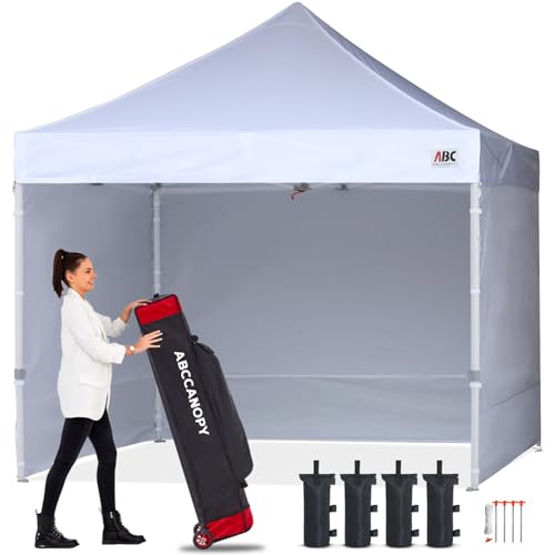 ABCCANOPY Easy Pop Up Canopy Tent with Sidewalls 10x10 Commercial -Series, White - color: White, size: 10X10