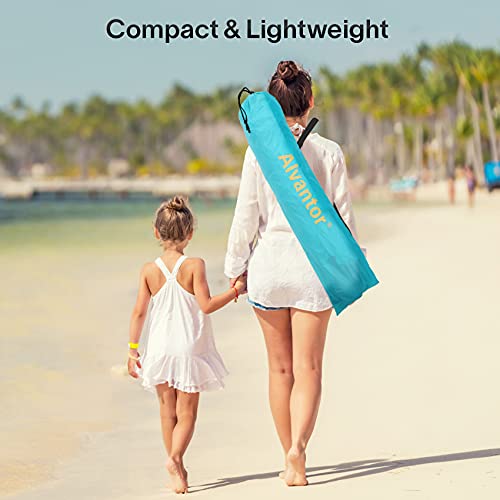 Alvantor® Beach Tent Beach Umbrella Outdoor Sun Shelter Cabana Automatic Instant Pop-Up UPF 50+ Portable Beach Shade Camping Fishing Hiking Canopy Easy Set Up Light Weight Windproof for 2-3 Person - color: Teal, size: 79"x47"x53"