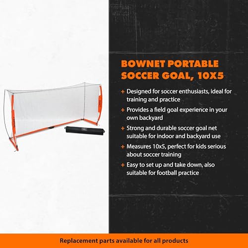 Bownet Portable Folding Soccer Goal – Pop Up Backyard & Training Soccer Net for Indoor or Outdoor – Easy Setup with Carry Bag - size: 8 x 24 Feet