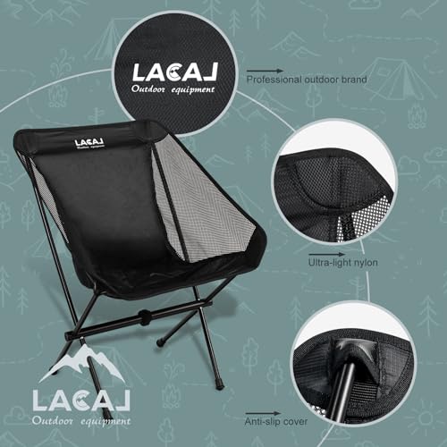 G2 GO2GETHER Ultra-Light Folding Camping Chair, All-Aluminum Frame, Surper Breathable Fabric, Easy to Carry, Compact Storage Size (2, Black) - color: Black
