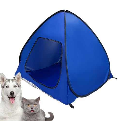 Dog Tent Shelter, Foldable Pet House, Waterproof Shade Canopy, 15.76x14.58x16.94 Inches Portable Structure, Outdoor Protection for Backyard, Garden, Patio, Picnics, Camping, Travel Use - color: Blue XL