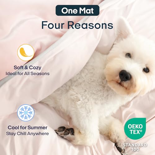 Zonli Premium Cooling Blanket for Dogs-Lightweight Fluffy Pet Throw & Bed Cover,Cooling Mat for Dogs,Cats&Puppies - Breathable,Durable Summer Blanket-Oversized 39"×55" Pet Pad, Machine Washable (PinK) - color: Pink