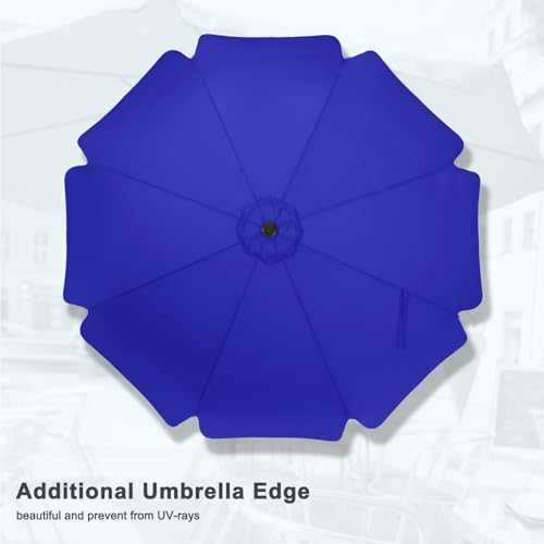 MASTERCANOPY Valance Patio Umbrella for Outdoor Table Market -8 Ribs (9ft, Blue)