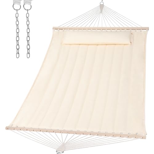 SUNCREAT Hammocks Replacement Hammock for Stand, 475 lbs Capacity, Two Person Backyard Hammock for Outside, Beige - color: Beige