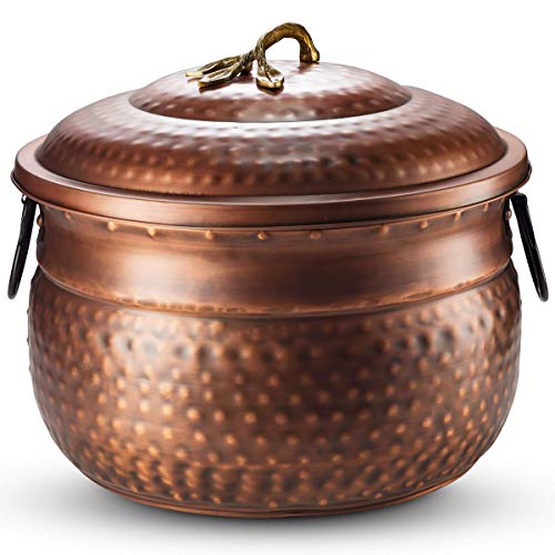 Decorative Garden Hose Pot Holder and Lid 16x16x12 | Hose Container Pot Outdoor or Indoor Use | Expandable Water Hose Storage | Holds Up to 100 ft Hose - Handmade