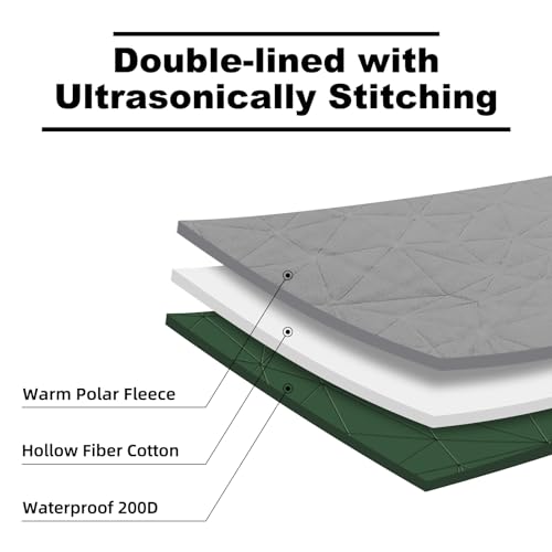 Large Outdoor Waterproof Blanket Extra Thick Fleece Stadium Blanket for Camping, Car, Pet, Picnics - Windproof, Wearable, Machine Washable 80" x 58" (Green,Hooded) - color: Hooded-green