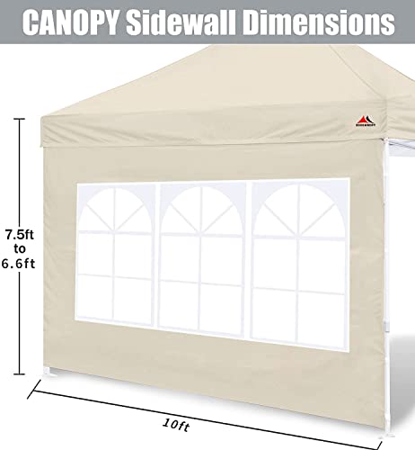 SCOCANOPY SideWall with Window for 10x10 Canopy Frame, 2 Pack SunWall Only,Beige - color: beige, size: 10X10