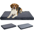 EMPSIGN Stylish Dog Bed Mat Dog Crate Pad Mattress Reversible (Cool & Warm), Water Proof Linings, Removable Machine Washable Cover, Firm Support Pet Crate Bed for Small to XX-Large Dogs, Grey - size: L(35"*22"*3")