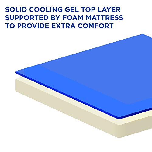 Arf Pets Dog Self Cooling Pet Bed – Solid Gel Based Self Cooling Mat for Pets, Includes a Foam Based Bolster Bed for Extra Comfort - size: 26" x 40