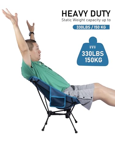 WildCall Lightweight Folding Camping Chair Compact Beach Chair with Anti-Sinking Large Feet - color: 1 X Blue