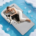 Rywell 3-in-1 Cooling Human Dog Bed, 78" x 47"-Fully Unfolded, Dog Cooling Mat with Arc-Chill Tech (Q-Max>0.5), Dog Crate Pad for Summer, Non-Slip & Fully Machine Washable, Gift for Dog Lovers, Grey - size: XX-Large
