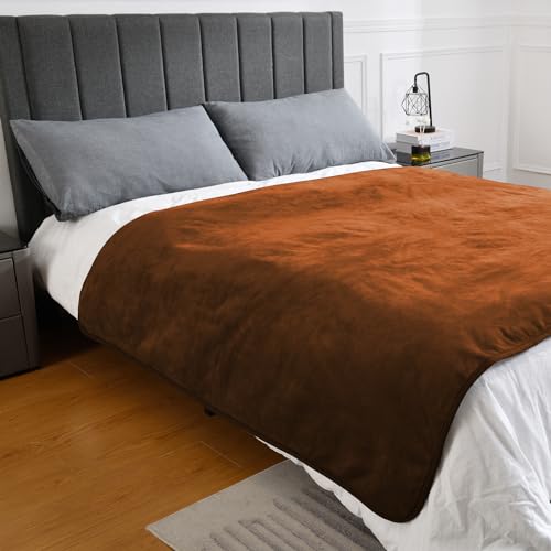 Waterproof Blanket for Bed Couch Sofa, Soft Liquid Pee Proof Pet Blanket for Dog Puppy Cat, Reversible Sherpa Fleece Furniture Protector (Caramel, 50x60 inches) - color: Caramel, size: 50x60 inches
