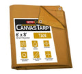 Mytee Products 6' x 8' Tan Canvas Tarp 12oz Heavy Duty Water Resistant - color: Tan (1 Pc), size: 6' x 8'