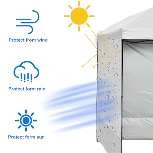 Canopy Sunwall, Instant SunWall 10ft x10ft, Sidewall for Pop Up Canopy Tent, 2 Pack Sidewalls Only, White - color: White, size: 10x10(2pcs)