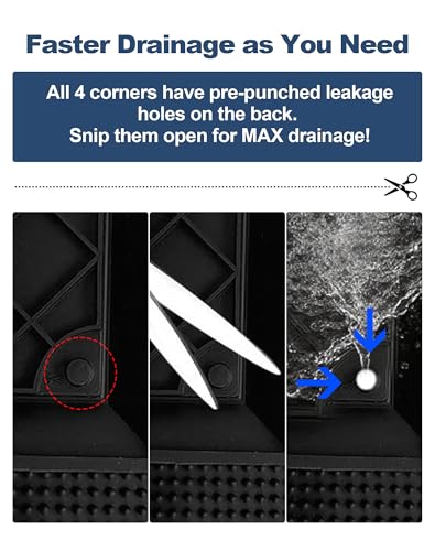 BEHERO Rubber Outdoor Mat, Anti Fatigue Rubber Floor Mats, Non-Slip Front Door Mats Entrance, Heavy Duty Pool Mat Outside for Entryway, Garage Doormat Waterproof, Black - size: 1'5" x 3' (Rectangular)