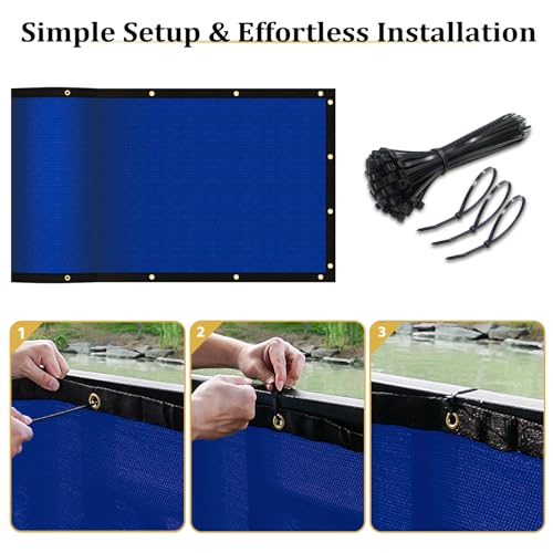 Shade&Beyond 6' X 25' Fence Privacy Screen Heavy Duty 170 GSM Fencing Mesh Shade Net Cover for Wall Garden Yard Backyard Indoor Outdoor Home Decoration, Blue - color: Blue, size: 0 6' x 2 5'