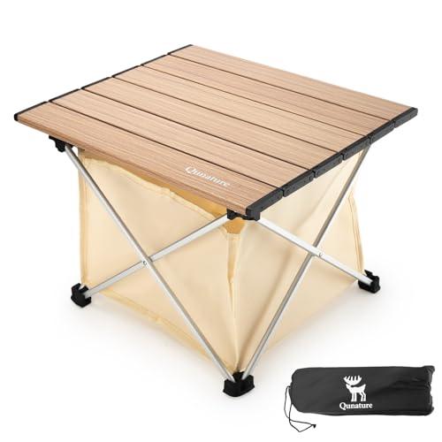 Portable Camping Table Folding Beach Table Ultralight Aluminum Camp Table with Storage Bag for Beach Hiking Backpacking Fishing Picnic Small Size