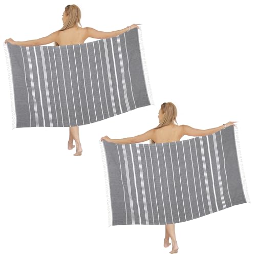 Beach Towel 2 Pack,Sand Free Beach Towels Oversized 39 x 72,Turkish Beach Towel Quick Dry Towel,Lightweight Pool Towels for Adults Travel Towel,Cool Beach Accessories Super Absorbent Towels - color: 2 Pack Grey