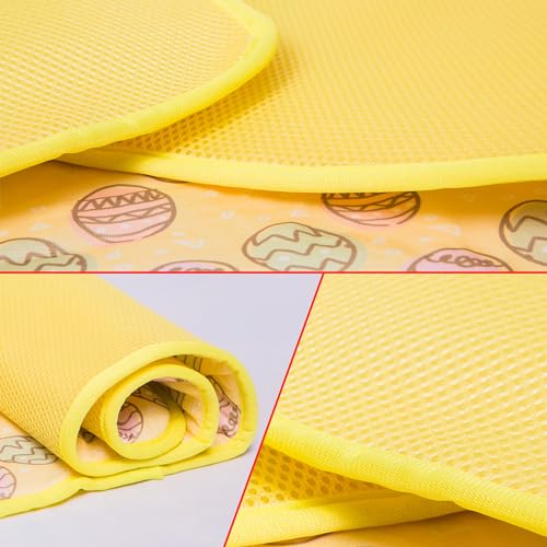 NACOCO Pet Cooling Mat Cat Dog Cushion Pad Summer Cool Down Comfortable Soft for Pets and Adults (S, Yellow) - color: Yellow Egg, size: S: 15.5'' x 19.5''