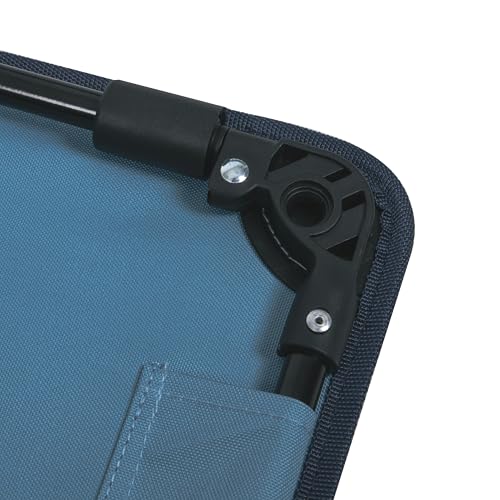 Life is Good 22” Square Compact Outdoor Folding Table with Cup Holders and Carry Bag for Beach, Camping, 30lb Weight Capacity, Blue