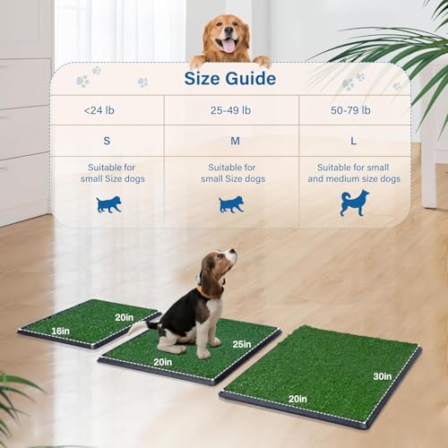 Grass Pad for Dogs Potty - 3 Layered System Dog Litter Box with Washable Pee Pads, Odor Free Dog Turf Potty for Balcony Apartment Indoor Outdoor Use(30x20 in), Pro