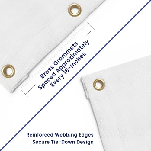 Tarps Now 12' x 16' White Heavy Duty Mesh Tarp with Brass Grommets - UV Resistant Reflective White 75% Sun Shade, Backyard, Patios, Breezeways, Gazebos, Kennels, Mesh for Flatbeds, Trucks or Trailers - size: 12' X 16'