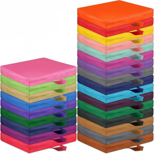 Timgle 25 Pcs Floor Cushions 15 Inch Flexible Seating Bulk Foam Floor Seats Pillows Portable Seating with Handles for Home(Square) - style: Square